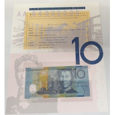 AUSTRALIA 1994 . TEN 10 DOLLAR BANKNOTE . EVANS/FRASER . FIRST PREFIX